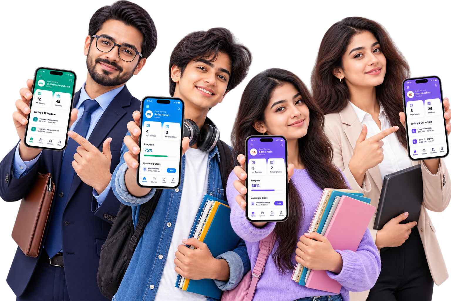 Supervizo mobile app on teacher and student phones